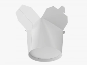 Microwavable Paper Take-Away Container Open 3D Model