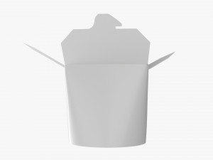 Microwavable Paper Take-Away Container Open 3D Model