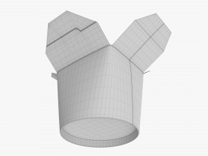 Microwavable Paper Take-Away Container Open 3D Model