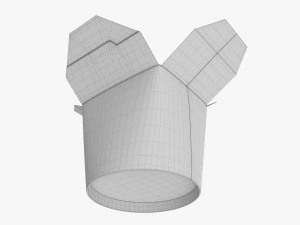 Microwavable Paper Take-Away Container Open 3D Model
