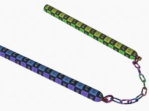 Nunchaku Chain Metal 3D Model