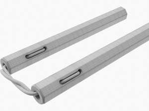 Nunchaku Octagonal Wood Lace 3D 모델