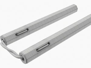 Nunchaku Octagonal Wood Lace 3D Model