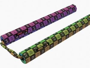 Nunchaku Octagonal Wood Lace 3D 모델