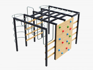 Outdoor Playground Mountain Stairs Set 3D 모델