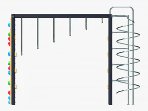 Outdoor Playground Mountain Stairs Set 3D Model