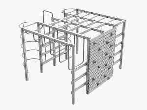 Outdoor Playground Mountain Stairs Set 3D Model