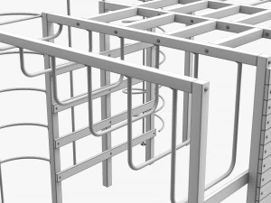 Outdoor Playground Mountain Stairs Set 3D Model