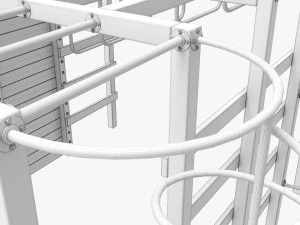 Outdoor Playground Mountain Stairs Set 3D Model