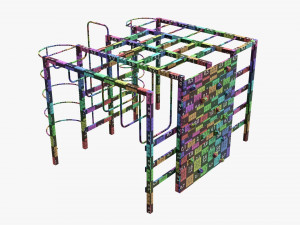 Outdoor Playground Mountain Stairs Set Modèle 3D
