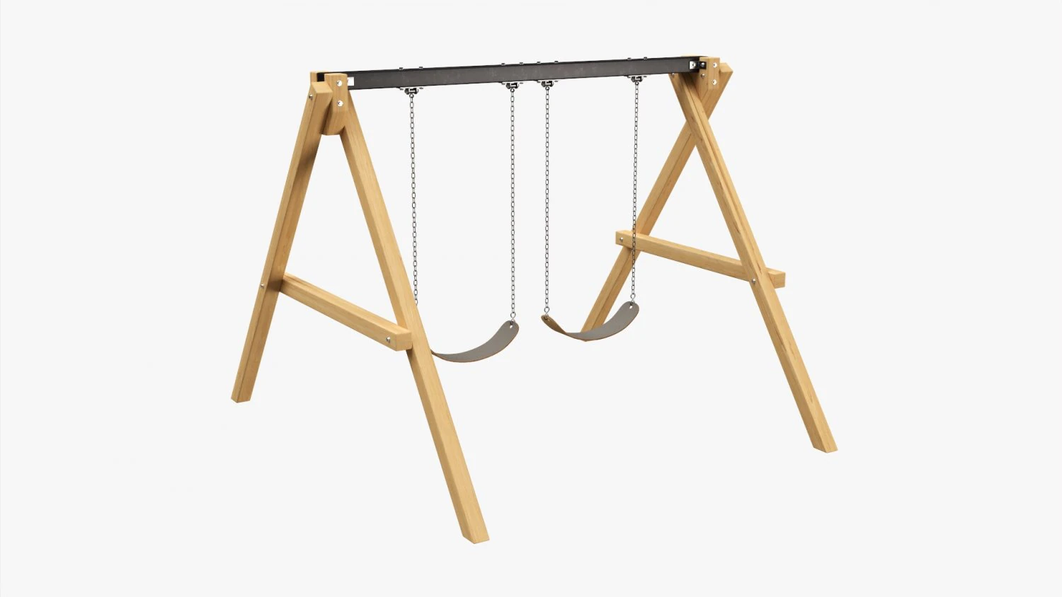 Outdoor Playground Swing Set 01 3D Model .c4d .max .obj .3ds .fbx .stl .blend 