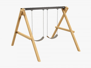 Outdoor Playground Swing Set 01 3D Model