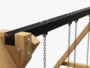 Outdoor Playground Swing Set 01 3D Model