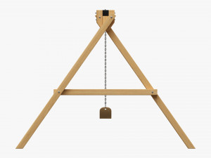 Outdoor Playground Swing Set 01 3D-Modell