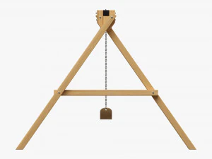 Outdoor Playground Swing Set 01 3D Model
