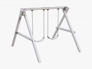 Outdoor Playground Swing Set 01 3D Model
