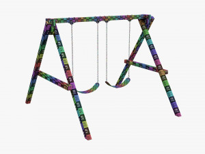 Outdoor Playground Swing Set 01 3D-Modell