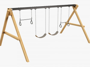 Outdoor Playground Swing Set 02 3D Model