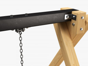 Outdoor Playground Swing Set 02 3D Model