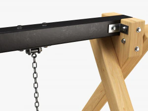 Outdoor Playground Swing Set 02 3D Model