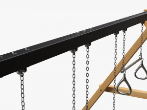 Outdoor Playground Swing Set 02 3D Model