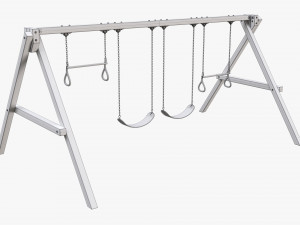 Outdoor Playground Swing Set 02 3D Model