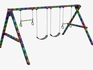 Outdoor Playground Swing Set 02 3D Model