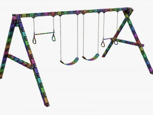 Outdoor Playground Swing Set 02 3D Model
