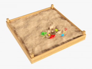 Outdoor Sandbox With Toys Modelo 3D