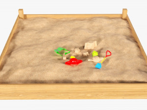 Outdoor Sandbox With Toys 3D Модель