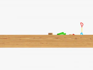 Outdoor Sandbox With Toys 3D Model