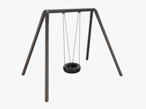 Outdoor Tire Swing 01 3D Model
