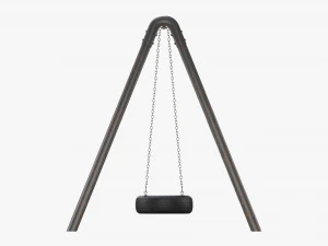 Outdoor Tire Swing 01 3D Model