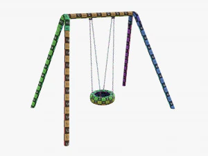 Outdoor Tire Swing 01 3D Model