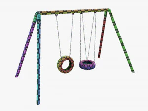 Outdoor Tire Swing 02 3D Model