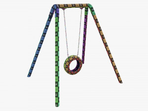 Outdoor Tire Swing 04 3D Model