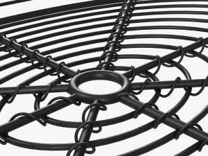 Oval Black Metal Basket Model 3D