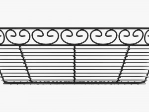 Oval Black Metal Basket Model 3D