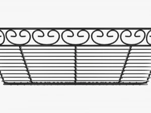 Oval Black Metal Basket 3D Model