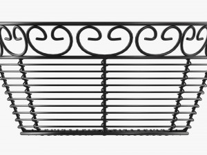 Oval Black Metal Basket Model 3D