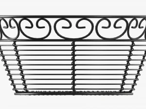 Oval Black Metal Basket 3D Model