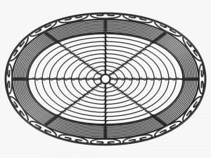 Oval Black Metal Basket Model 3D