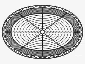 Oval Black Metal Basket 3D Model