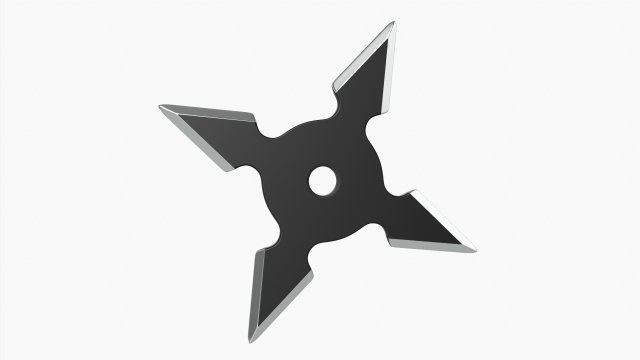 Shuriken Throwing Ninja Knife 01 3D Model .c4d .max .obj .3ds .fbx .stl .blend 