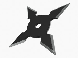Shuriken Throwing Ninja Knife 01 3D Model