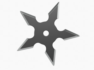 Shuriken Throwing Ninja Knife 02 3D Model
