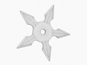Shuriken Throwing Ninja Knife 02 3D Model