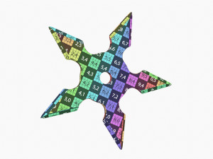 Shuriken Throwing Ninja Knife 02 3D Model