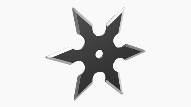 Shuriken Throwing Ninja Knife 03 3D-Modell .c4d .max .obj .3ds .fbx .stl .blend 