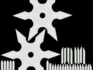 Coltello ninja da lancio Shuriken 03 Modello 3D